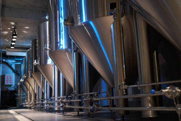 istock Craft beer production in private brewery, close-up 1150589178