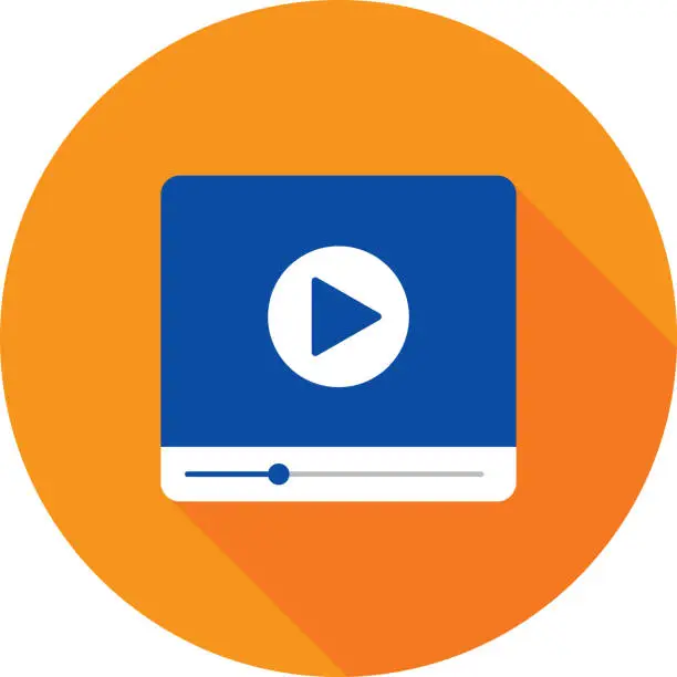 Vector illustration of Video Player Icon Flat