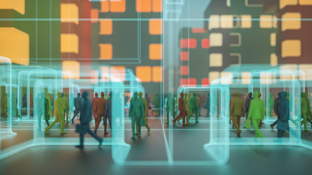 istock Abstract group of human businessmen clones 1150593152