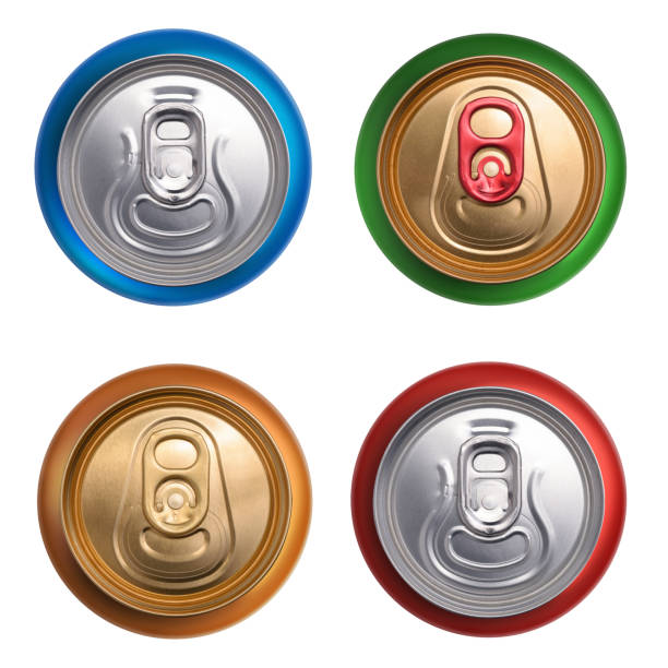 istock Set of drink cans. Top view isolated on white background 1150594568