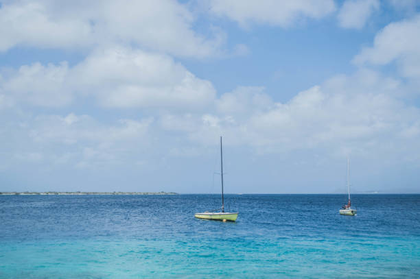 istock Boats sit on the coastline in Bonaire 1150597159