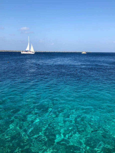istock Boats sit on the coastline in Bonaire 1150598043