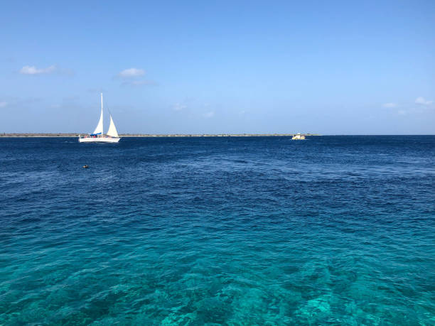 istock Boats sit on the coastline in Bonaire 1150598092