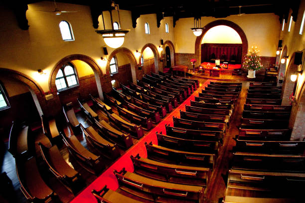 istock Chapel of retro church 1150598661