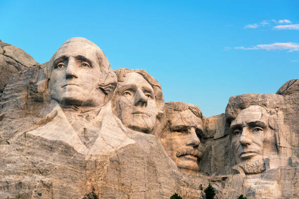 Mount Rushmore Closeup Classic view of Mount Rushmore black hills photos stock pictures, royalty-free photos & images