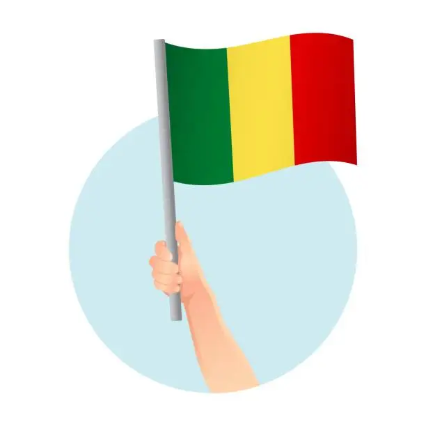 Vector illustration of flag in hand