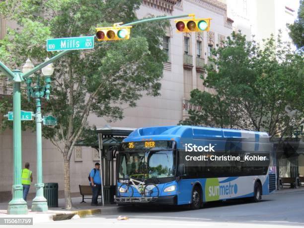 El Paso Texas Usa Transportation Stock Photo - Download Image Now - Texas, Bus, Motor Scooter