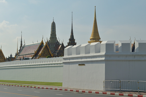 white wall of grand palace inBangkok,Thailand