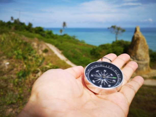 istock A compass is an instrument used for navigation and orientation that shows direction relative to the geographic cardinal directions or points.  Some using magnetic energy and fengshiu to enhance life. 1150619811