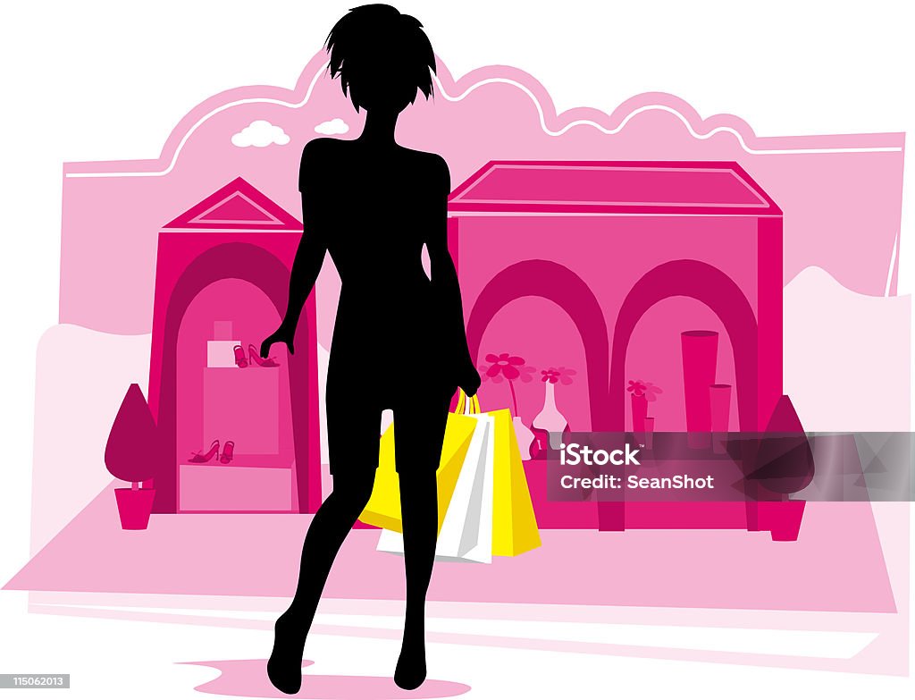 shopping silhouette girl  Adult stock vector