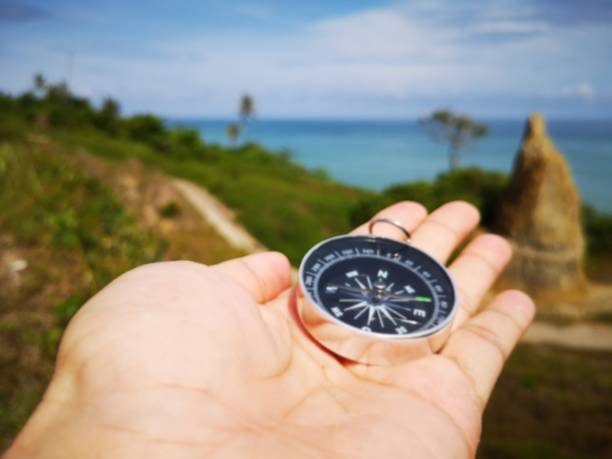 istock A compass is an instrument used for navigation and orientation that shows direction relative to the geographic cardinal directions or points.  Some using magnetic energy and fengshiu to enhance life. 1150621608