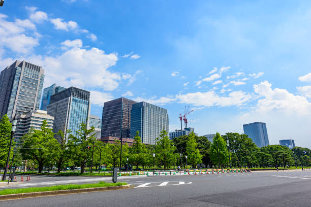 東京の高層ビル。 - オフィス街　日本 ストッ クフォトと画像