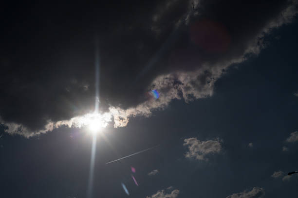 istock The sun shines bright in summer. Blue sky and clouds. 1150638981