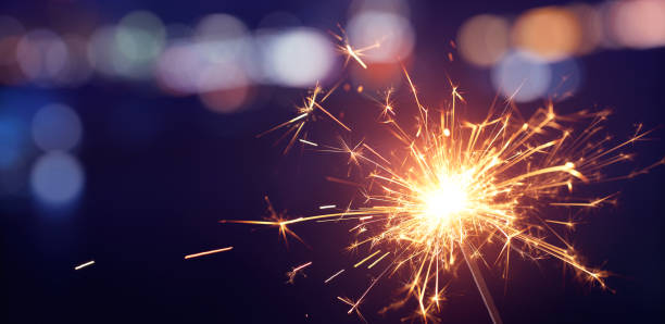 istock Sparkler with bokeh light background, Happy New Year 1150644378