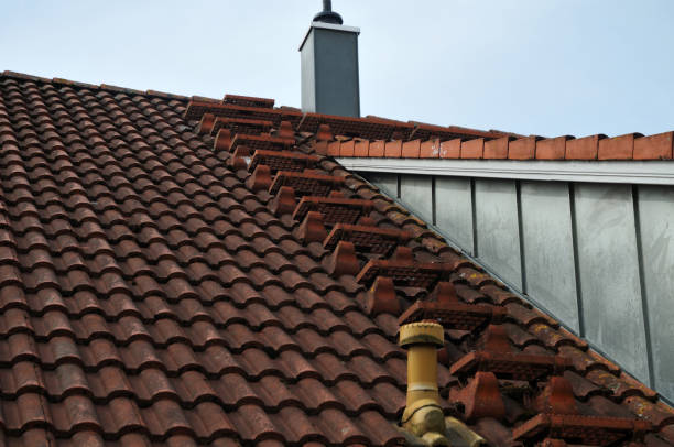 istock metal ladder on a roof 1150646564