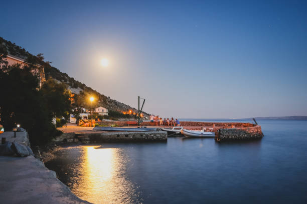 istock Croatian marina at night. 1150646744