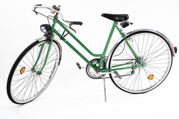 istock Old retro green vintage bicycle. 1150647337