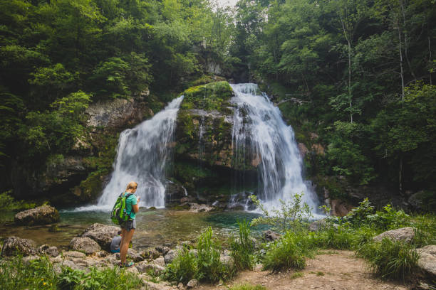 istock Virje waterfall in Bovec, Slovenia 1150647430