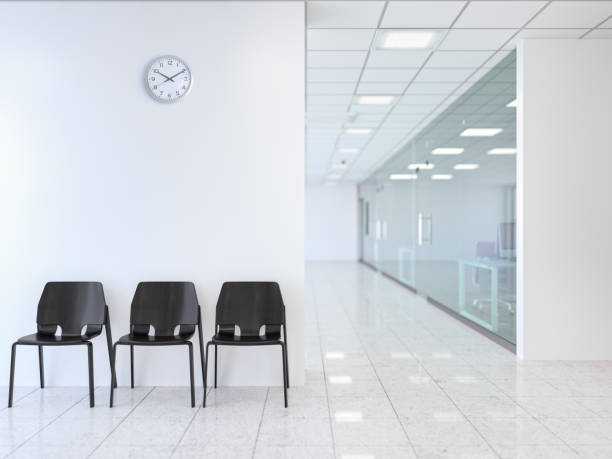 sala d'attesa in ufficio moderno - lobby office indoors waiting room foto e immagini stock