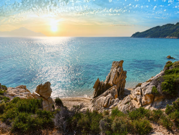 istock Sunset summer Sithonia rocky coast, Greece 1150653949