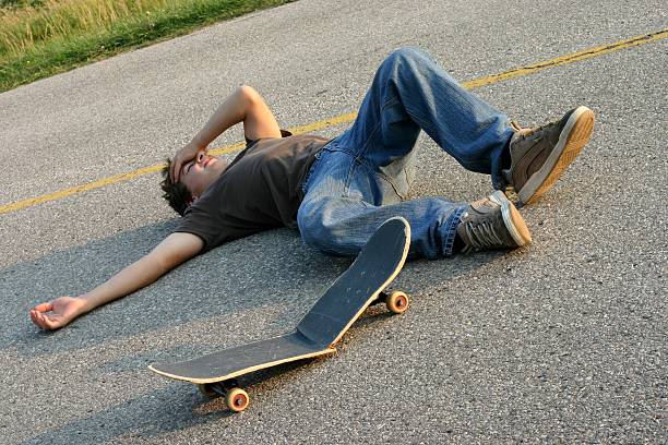 Skater Wipe-Out stock photo