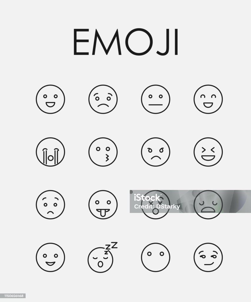 Bộ Sưu Tập Biểu Tượng Emoji Kiểu Phác Thảo Hiện Đại Hình minh họa ...