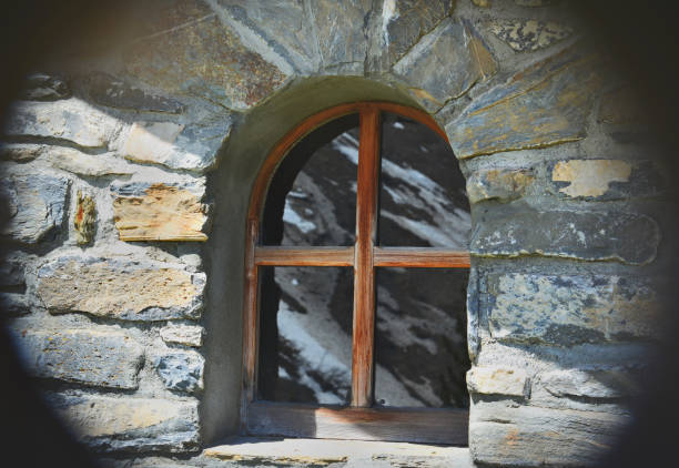 The window of the fortress in the mountains of Turkey.