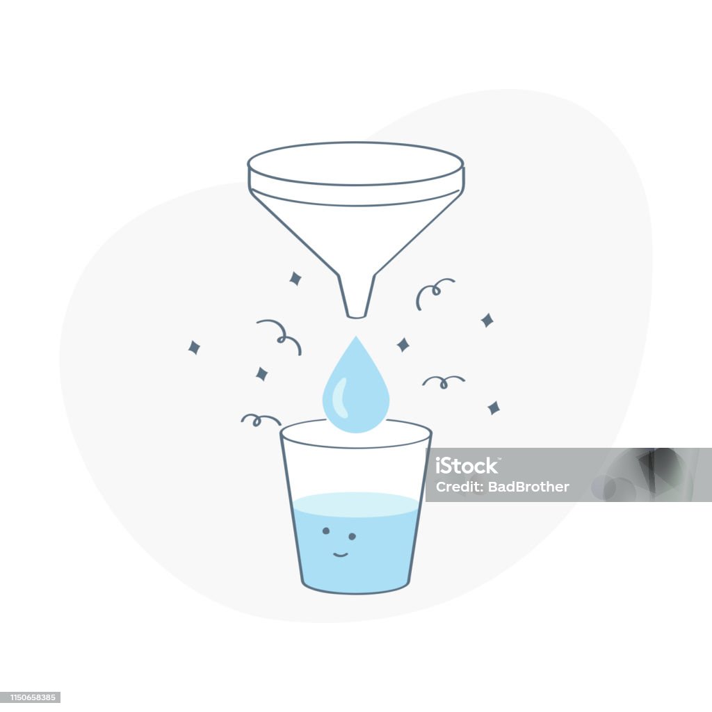 Water Purification Filtration Stock Illustration - Download Image Now -  Funnel, Water, Water Filter Jug - iStock