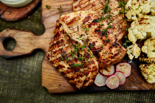 istock Steak turkey grill on wooden cutting board 1150661072