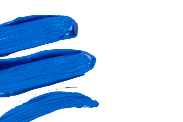 istock Blue traces of paint isolated on a white background 1150661159