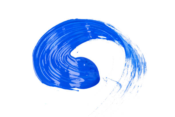 istock Blue traces of paint isolated on a white background 1150661636