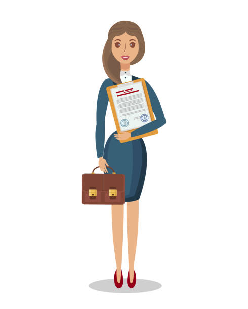 Woman Holding Legal Document Flat Illustration Stock Illustration -  Download Image Now - Lawyer, Females, Women - iStock