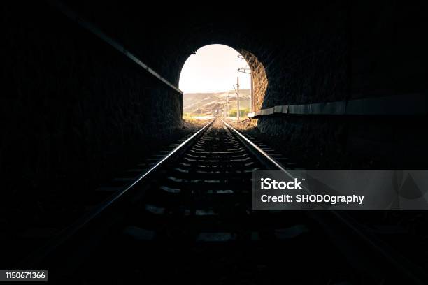 Light At The End Of The Tunnel Stock Photo - Download Image Now - Train - Vehicle, Tunnel, Train Tunnel