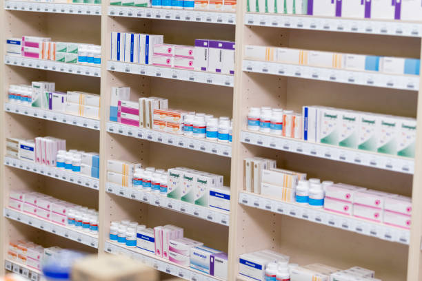 istock Shelves stacked with medicines 1150671514