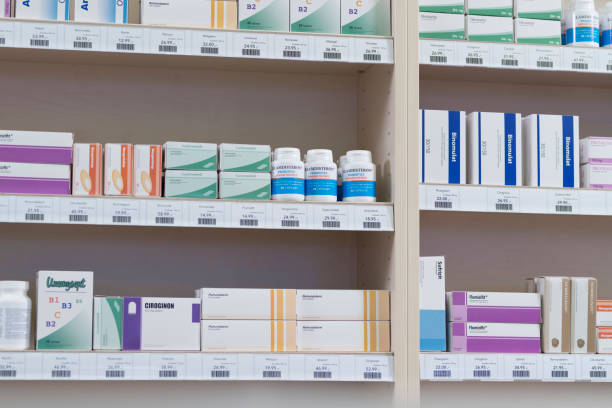 istock Shelves stacked with medicines 1150671524
