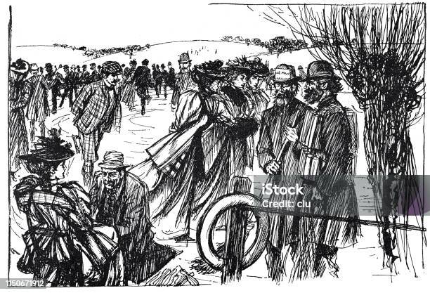 Social Event In Winter Skating On The Frozen Lake Stock Illustration - Download Image Now - 19th Century, 2019, Adults Only