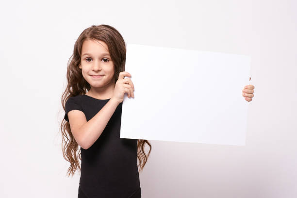 istock Little girl. White list. Light background 1150672553