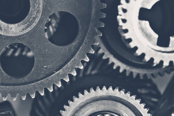 istock Close-up view of stack of gears 1150672818