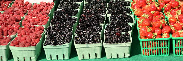 Farmer's Market Berries stock photo