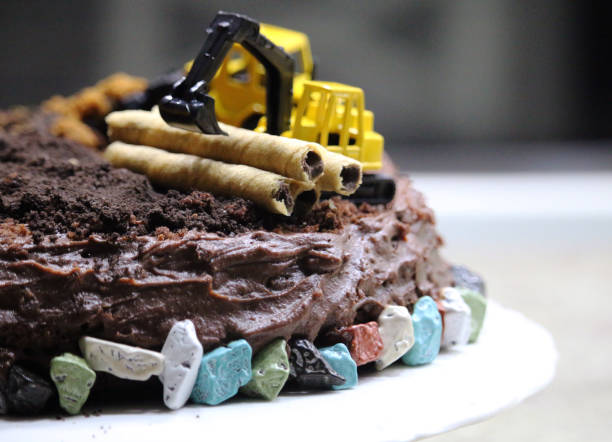 istock Birthday cake in the form of a construction site 1150676135