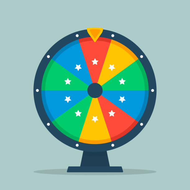 Wheel of fortune vector illustration of a flat. Empty colorful wheel of fortune isolated from the background. Wheel of fortune vector illustration of a flat. Empty colorful wheel of fortune isolated from the background. wheel stock illustrations