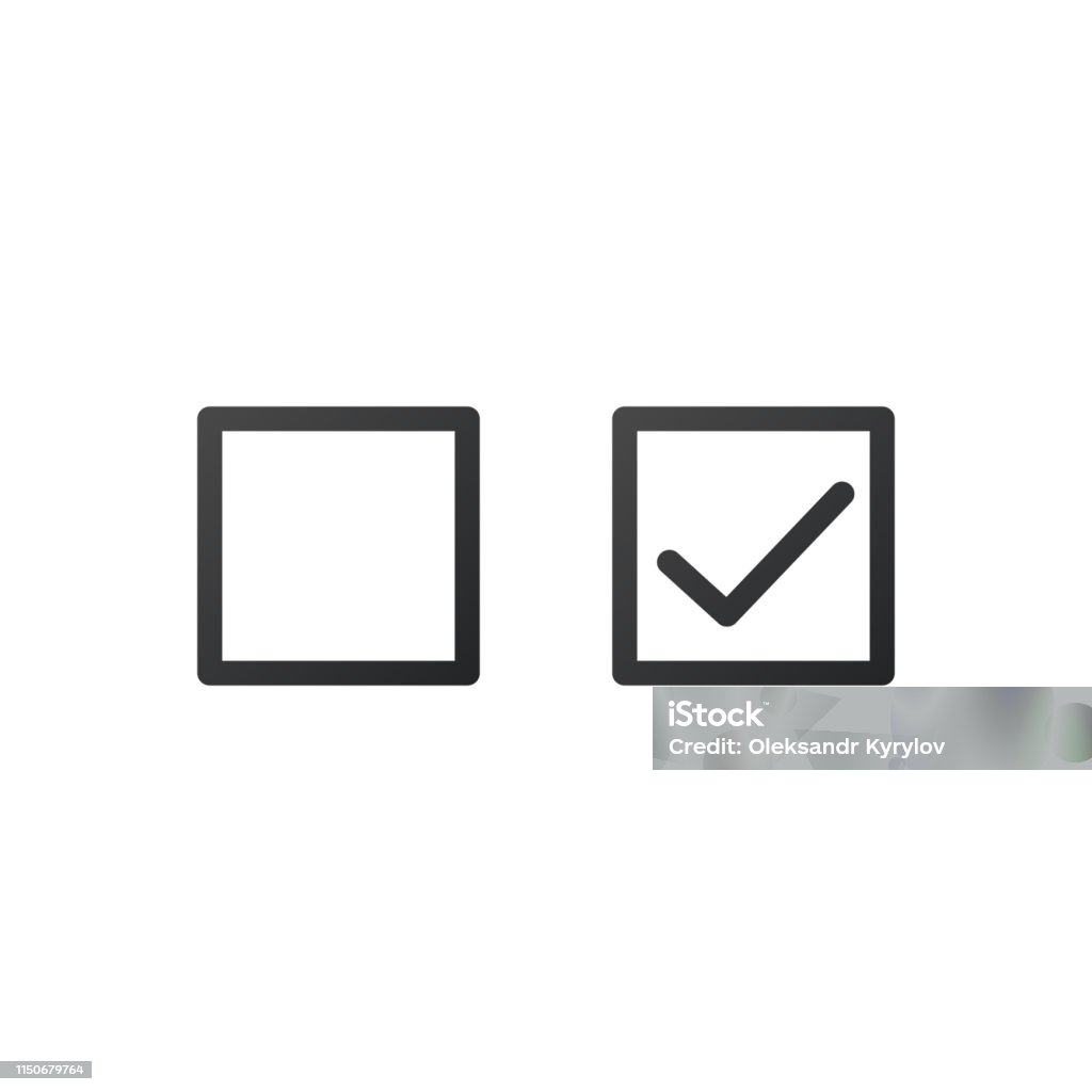 Minh Họa Biểu Tượng Dấu Kiểm Trong Ô Vuông Và Trống Hình Minh Họa ...