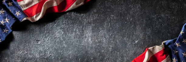 Retro Usa Flag On Dark Grunge Wall