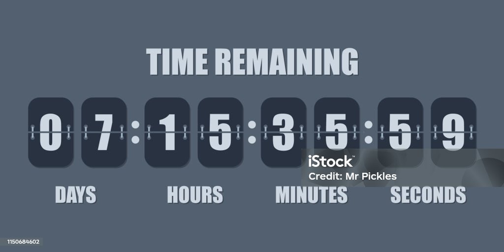 Flip Countdown Clock Counter Timer Vector Time Remaining Count Down ...