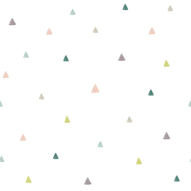 Vector illustration of Hand drawn colorful triangles seamless pattern