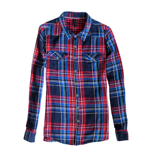 istock Blue and red checkered shirt. White background. Isolate 1150688240