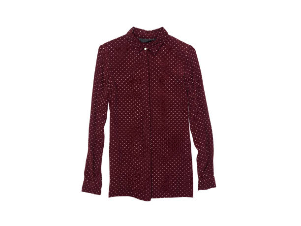 istock Burgundy blouse with sleeve on white background. Isolate 1150688264