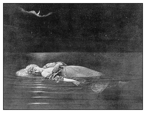 Antique illustration: Sleeping at sea