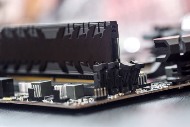 istock Selective focus on details on motherboard of personal computer 1150692906