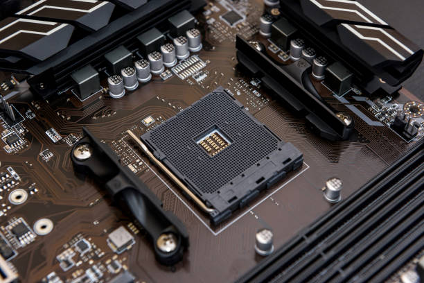 istock Top view at cpu of motherboard of personal computer 1150693300